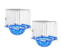 OFFSCH 2pcs Bird Breeding Nest Box for Parrot and Finch, Easy to Install Blue Iron Wire and Plastic Cage Nest Multifunctional Design for Bird Cage Nesting and Shelter