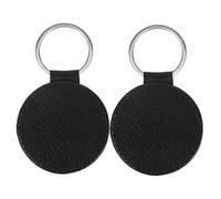 OFFSCH 2pcs Black PU Leather Heart Keychains Sublimation Blanks Double-sided Heat Transfer DIY Craft Blanks for Custom Ornament Making and Creative