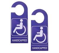 OFFSCH 2pcs Blue Pvc Handicap Parking Signs for Disabled Permit Hanger, Wheelchair User Vehicle Placard, Plastic Handicap Parking Sign for Doors and Cars