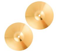 OFFSCH 2pcs Brass Drum Cymbals Replacement Set for Jazz Drum Kit Professional Golden Fadeless Suitable for Performance