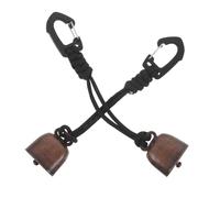 OFFSCH 2pcs Camping Hiking Bell Set Iron Bells With Button Strap Pet Collar Charm Training For Cats Dogs Goat Horse Cow Pendant