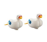 OFFSCH 2PCS Cartoon Bath Wind-up White Geese for Shower Play Safe Bathing for Enhances Grasping Skills and Hand Coordination