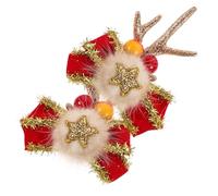 OFFSCH 2pcs Christmas Hair Clips Antler Hairpin Set Reindeer Antlers Ears Hair Pins for Women Girls Kids Adults Party Favors