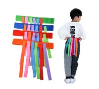 OFFSCH 2pcs Colorful Pull Tails with Hook and Loop Straps for Outdoor Educational Play Hand-eye Coordination Training Game for Kindergarten Green Belt Detachable Tails