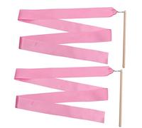 OFFSCH 2Pcs Colorful Rhythmic Gymnastics Ribbons for Dancing Streamers Pink Artistic Gymnastics Training Equipment Gift