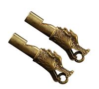 OFFSCH 2pcs Copper Dragon Head Whistles Keychain Set, Loud Emergency Sports Whistle with Delicate Design, Easy to Carry and Blow for Outdoor Activities and Hiking