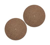 OFFSCH 2pcs Cork Turntable Mat Anti-static Vinyl Record Pad for Noise Reduction Shock Absorption Phonograph Protective Mat for Home Use Without Groove