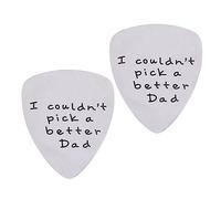 OFFSCH 2pcs Creative Letter Guitar Pick Titanium Steel Plectrum for Dad Acoustic Guitar Picks Fathers Day Plectrum