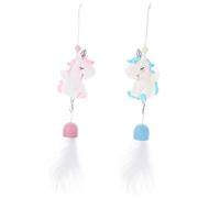 OFFSCH 2pcs Creative Unicorn Pendant Wind Chimes Hanging Decor Made of Sturdy Resin for Room and Living Room Decoration in Pink and Blue Random Color