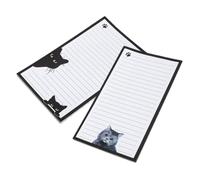 OFFSCH 2pcs Cute Cat Note Stickers Set Tearable Writable Memo Pads for School Office Home Kitchen Refrigerator Use Small for Classroom Organization
