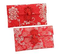 OFFSCH 2pcs Embroidered Red Packet Money Bags Chinese Patterns, Decorative Wedding and New Year Celebrating Envelopes for Spring Festival Random Style
