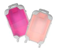 OFFSCH 2pcs Eyelash Storage Case Mini Makeup Suitcase Portable Abs Makeup Tool Holder Travel Cosmetic Box Easy to Carry Small Luggage for Women and Professional Dresser