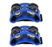 OFFSCH 2pcs Foot Tambourines Percussion Instrument Music Toy for Boys and Girls Adults Blue Tambourines Musical Instrument for Performance Accompaniment Prop