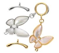 OFFSCH 2pcs Gold-Plated Butterfly Ot Clasp Necklace Extenders Polished Chain Extender Clasps for Necklaces Bracelets Anklets Easy Attach Jewelry Connector Links