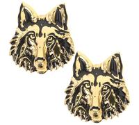 OFFSCH 2pcs Golden Metal Wolf Car Decal Sticker with Weather-resistant Durability and Scratch Concealment, 3d Heart Shaped Emblem for Car Bumper Decoration, Easy to Install for Automotive