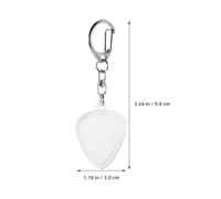 OFFSCH 2pcs Guitar Pick Holder Keychain Set - Heart Triangle Shape Plectrum Storage Box for Travel Practice Performance