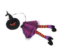 OFFSCH 2pcs Halloween Wine Bottle Covers with Witch Hat Long Legs Design Decorative Bottle Clothing for Party Table Lightweight Festive Sleeve Holiday Wine Decor Accessories