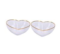 OFFSCH 2pcs Heart Shaped Glass Salad Bowls Premium Dessert and Fruit Holders for Household Multi Functional Breakfast and Serving Dishes Versatile Kitchen Bowls for Appetizers and Hot
