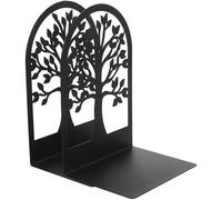OFFSCH 2pcs Heavy Duty Metal Book Ends Sturdy Iron Decorative Bookends for Shelves Office Study Kitchen Organizer Unique Tree Design Non-slip Book Holders