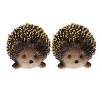 OFFSCH 2pcs Hedgehog Statue Toys Bonsai Hedgehog Tiny Ornament Micro Landscape Ornament Hedgehog Sculpture Decor Micro Landscape Decor Potted Moss Decor Statuette Child Animal Plastic