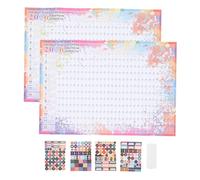 OFFSCH 2pcs Large Wall Planning Calendar Jumbo Vertical Paper Organizer Annual Yearly Planner for Family Office with Bold Print and Design