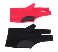 OFFSCH 2pcs Left Hand Billiard Glove Three-finger Open Design Black