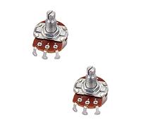 OFFSCH 2pcs Long Shaft Audio Taper Potentiometers for Guitar and Bass Low Friction Easy to Install Coarse Knurled Knob for Optimal Control