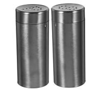 OFFSCH 2pcs Metal Condiment Jars Salt Pepper Shakers Kitchen Spice Bottles Reusable Household Seasoning Dispensers