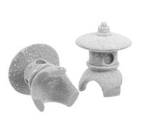 OFFSCH 2pcs Mini Japanese Pagoda Lantern Statue Small Garden Decor Bonsai Adorn Tiny Pagoda Model Zen Garden Micro Landscape Ornament for Outdoor Patio