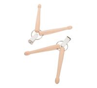 OFFSCH 2pcs Mini Wood Drumstick Key Ring Double Drumstick Keychain Portable Percussion Accessory for Drummers Stylish Musician Gift Key Holder
