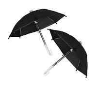 OFFSCH 2pcs Miniature Doll Umbrella Model Black for Dolls Tiny House Accessories Decorative Mini Dollhouse Props with Smooth Surface and Realistic Design