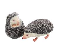 OFFSCH 2PCS Miniature Hedgehog Figurines for Fairy Garden Animal Models Realistic Cake Toppers and Micro Landscape Accessories for Collectors and Wildlife Enthusiasts