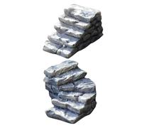 OFFSCH 2Pcs Miniature Steps for DIY Micro Landscape Decor Moss Covered Resin Stairs Model Durable and Easy to Install Dollhouse Accessories