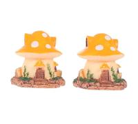 OFFSCH 2Pcs Mushroom House Decor for Reptile Box Adorable Simulation Ornament with Realistic Design for Pet Crawler Supplies Creative Micro Landscape Accessory