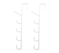 OFFSCH 2pcs Nail-Free Over Door Hooks in White Abs Material for Hanging Clothes and Handbags, Elegant and Punch-Free Design to Maximise Storage Space on The Back of The Door in Small
