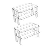 OFFSCH 2Pcs Plastic Fridge Shelf Organiser, Kitchen under Shelf Storage Rack with Smooth Surface, Easy to Find Items, for Kitchen and Restaurant