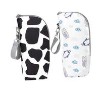 OFFSCH 2pcs Portable Insulated Food Bottle Cooler Bags with Handle Thermal Storage Pouches for Milk Feeding Bottles Convenient Travel Carrier for Nursing Moms and Outings