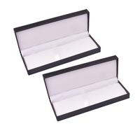 OFFSCH 2pcs PU Leather Pen Box Black Portable Stationery Container Case for Business Partners and Friends