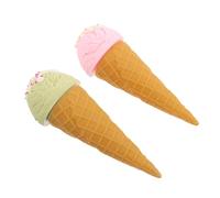 OFFSCH 2pcs Realistic Simulated Ice Cream Cone Props Artificial Dessert Models for Photography Party Decorations and Home Kitchen Cabinet Display with Vivid Textures and Colors
