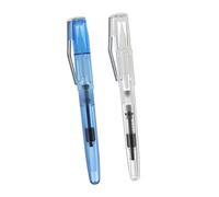 OFFSCH 2pcs Refillable Watercolor Brush Ink Pens Transparent Plastic Calligraphy Pens with Soft Tips for Painting Drawing Writing Practice Suitable for Students and Beginners