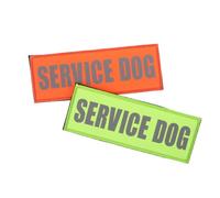 OFFSCH 2pcs Service Dog Patches - Ask to Do Not Pet Reflective Patch Vest Removable Tag Lettering Label for Working Dog Harness Outdoor Training