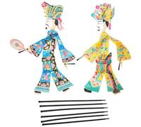 OFFSCH 2PCS Shadow Puppet Theatre Kit - Chinese Traditional Figures - Creative Craft Stick Puppets - Ideal for Theater Performance Stage Props
