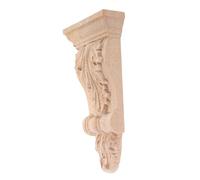 OFFSCH 2pcs Solid Wood European Style Corbels Carved Decorative Shelf Brackets for Kitchen Fireplace Mantel Unfinished Wooden Corner Trim for Home Renovation and Living Decor Easy