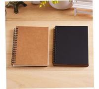 OFFSCH 2pcs Spiral Sketch Notebook with Thick White Blank Pages Kraft Cover Drawing Journal for Painting Writing Creative Sketching and Travel Diary