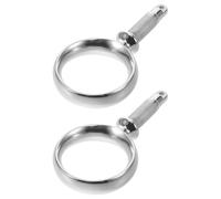 OFFSCH 2pcs Stainless Steel Oar Locks Side Mount Paddle Brackets, 50mm/2" Ring-shaped Boat Socket Brackets, Silver, for Paddle and Oar, Marine Canoe Use, Professional Sailors