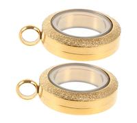 OFFSCH 2pcs Stainless Steel Photo Pendant Necklace Transparent Round Locket for Women Lightweight Neck Pendants for Special Occasions and Cultural Celebrations