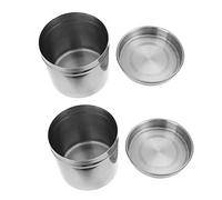 OFFSCH 2pcs Stainless Steel Storage Canisters Food Grade Storage Containers for Home Restaurant Dust- Insect- Easy to Clean for Oil Seasonings and More