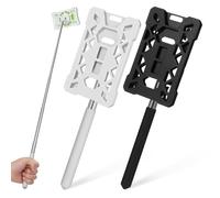 OFFSCH 2pcs Telescoping Plastic Id Badge Holders for Car Parking Cards Extension Swiping Sticks for Toll Booths and Parking Lots Hard Plastic in White and Black