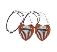 OFFSCH 2pcs Tone Mini Kalimba Thumb Piano Portable Music Instrument Pendant for Beginners Travel Friendly Finger Piano Musical Compact Heart Shaped Design with Instruction Guide
