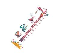 OFFSCH 2pcs Tower Crane Pattern Wall Stickers Cartoon Height Stickers Boys and Girls Wall Decals for Home Bedroom Decoration